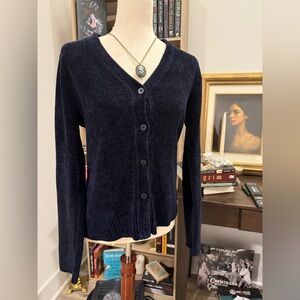 DKNY | Navy V-Neck Button Cardigan Large